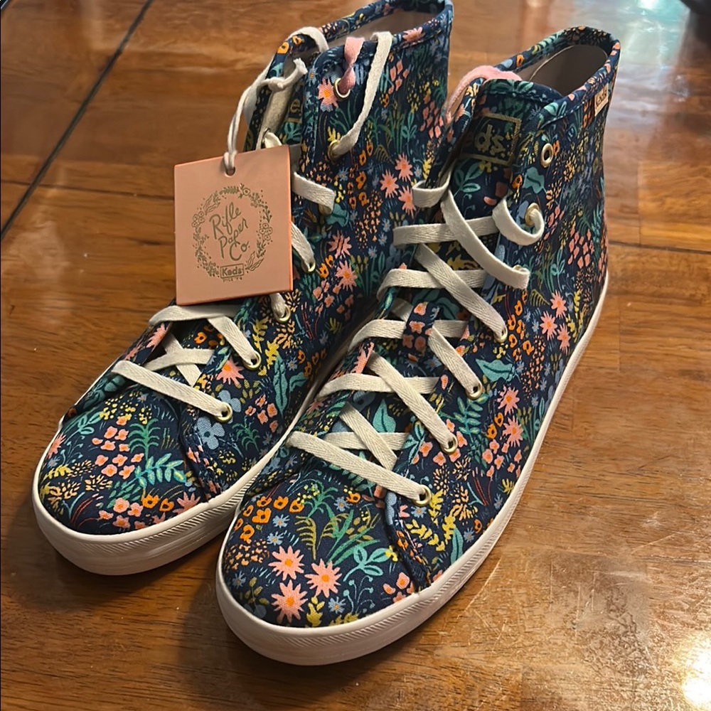 Rifle Paper Co. Blue and Pink Floral Sneakers
